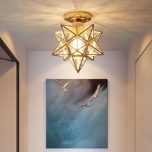 Gouden kristallen plafondlamp voor hal en slaapkamer