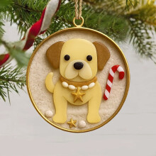 Coastal Dog Glass Christmas Ornament