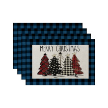 4-Pack Festive Linen Placemats 32x45cm