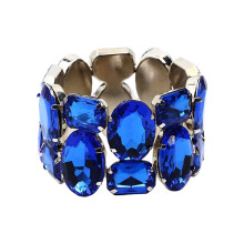 Superbe bracelet en cristal large et extensible, pièce de-Bleu