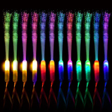 12 Stück Leuchtstäbe aus Glasfaser, 3 Lichtmodi, 4 Farben