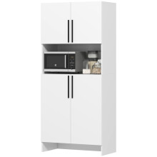 Mobile cucina dispensa soggiorno sala pranzo armadietti ripiani microonde truciolato bianco