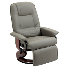 PU Leather Recliner Chair for TV with Electric Control, 145 Recline Gray