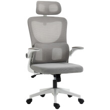 Sedia ufficio ergonomica rete grigia altezza regolabile braccioli poggiatesta dondolo supporto lombare