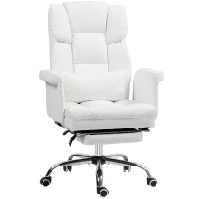 Faux Leather Ergonomic Office Chair, 360 swivel, height & tilt adjustable, with lumbar cushion and footrest