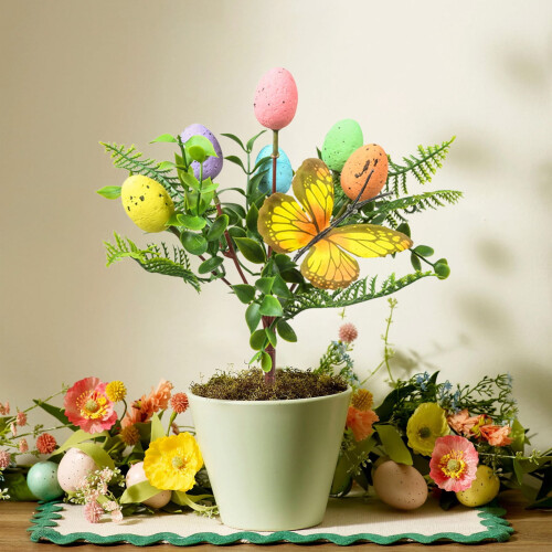 Påskhare Blomsticka Grön Plast 35cm