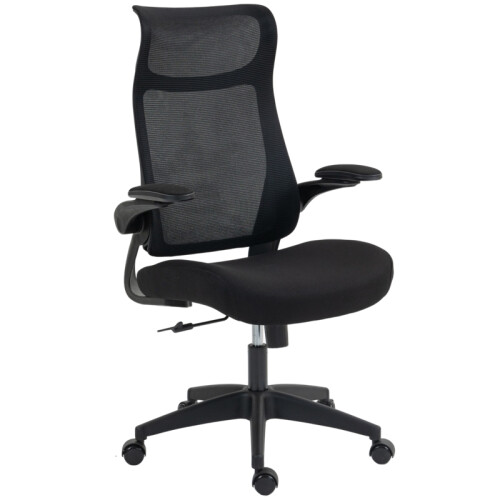Ergonomic Office Chair with 3D Armrests, Mesh S-Shaped Backrest, Headrest and Tilt Function, Black