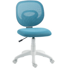 Sedia da ufficio ergonomica con schienale a forma di C, regolabile in altezza, blu