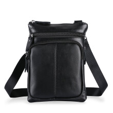 Vintage heren crossbodytas van echt rundleer.