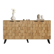 Credenza moderna a 4 ante, 160,5 x 35,5 x 78 cm – Design pratico per soggiorno, camera da letto e sala da pranzo.