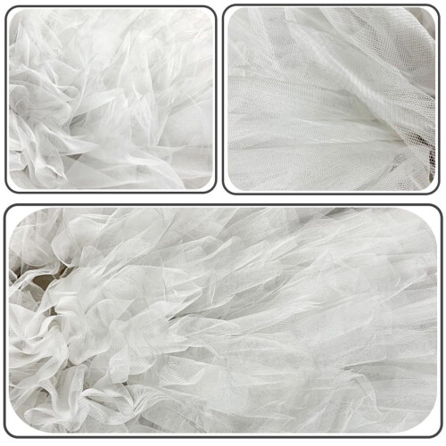 Witte geplooide kerstboomrok van tule, 76 cm