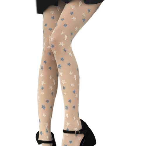 Star Patterned Nylon Tights for Women