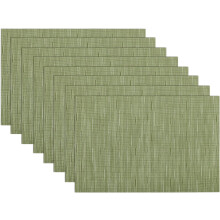 Woven PVC Placemats Set of 8 – Olive Green, 45x30cm