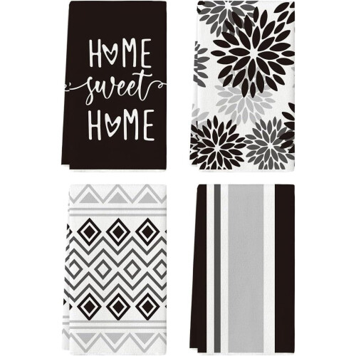 Conjunto de 4 panos de prato estilo boho