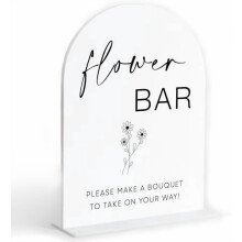 White Acrylic Arch Wedding Sign with Base – 6x8 in