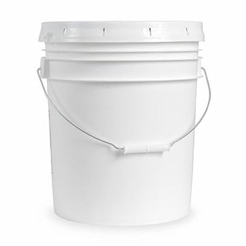 Κουβάδες HDPE λευκού χρώματος 5 γαλονιών με καπάκια και λαβές (σετ των 6)