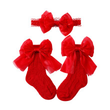 Ensemble de chaussettes bandeau pour bébé fille,-Rouge
