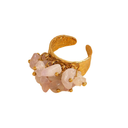 Bagues torsadées avec perles en strass fabriquées-B