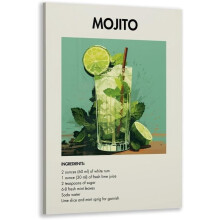 Vintage Mojito Cocktail Leinwanddruck 12x18 Zoll