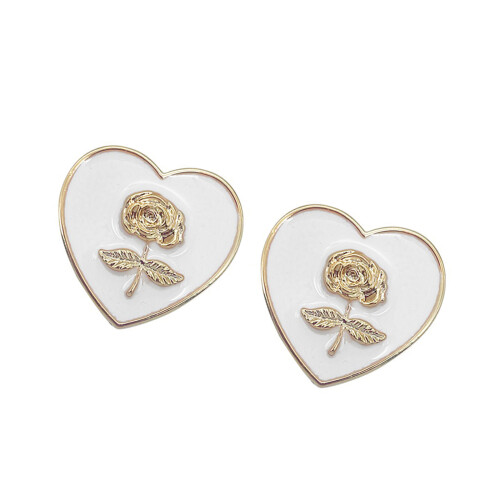 Bandeau créatif en forme de fleur,-Coeur d'amour blanc