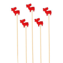 Weihnachtliche Cocktailspieße aus Bambus, 50 Stück, 13 cm