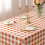 Buffalo Plaid Tablecloth 60x104 in Orange White 5