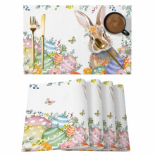 Rabbit Floral Placemats 13x19in Pack of 8