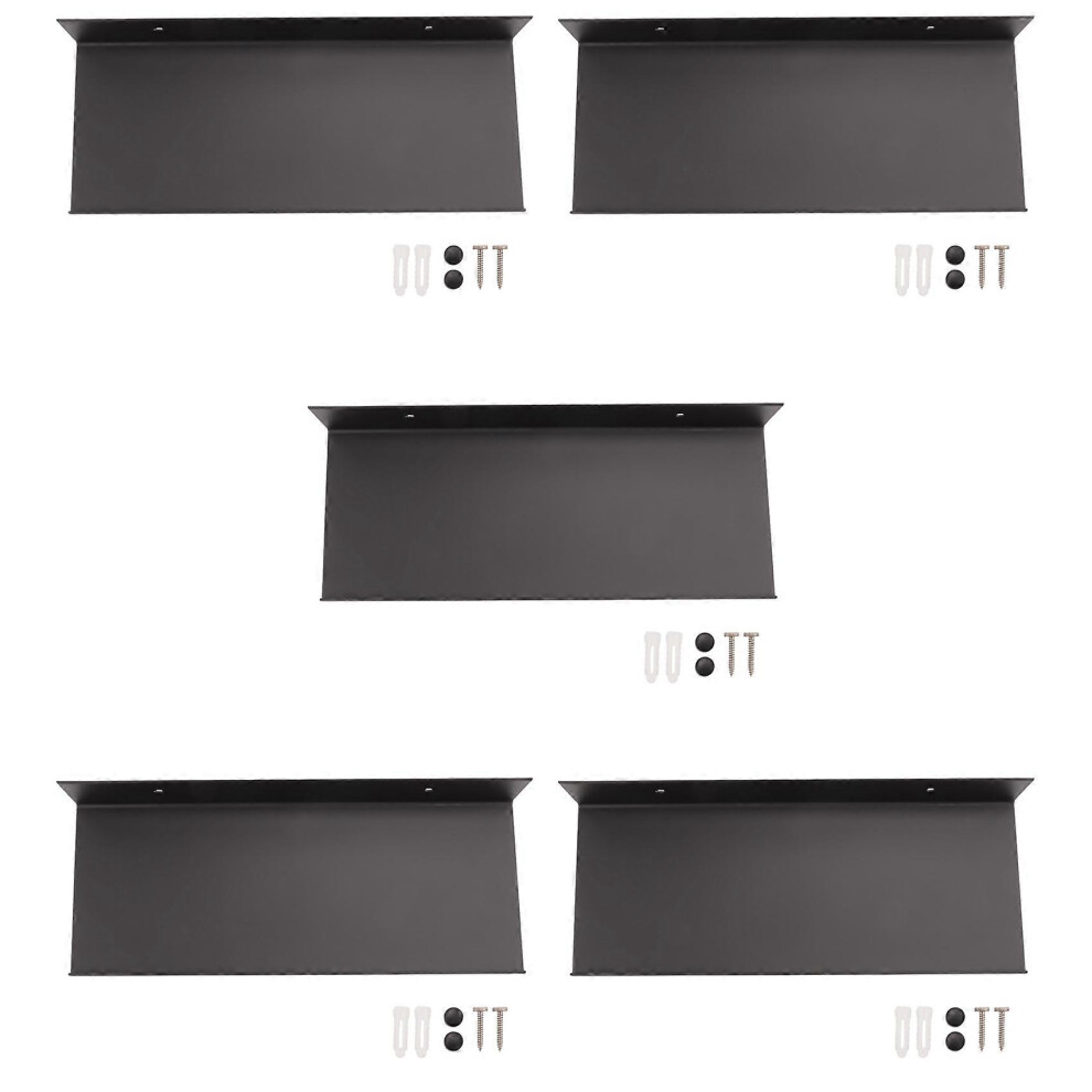 5X Wall Shelves, Black Floating Shelves,Bathroom Racks, Wall Display Shelves,Wall Mounted Kitchen Spice Racks(30Cm) 4973492224901