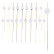 Cocktailspieße aus Bambus in Schneeflockenform, 12 cm, 20er-Packung
