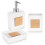 Badezimmer-Accessoire-Set, Dolomit & Bambus, 3-teilig 1