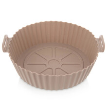 Silikon-Heißluftfritteusen-Einlage, wiederverwendbar, 23 cm, Beige