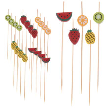 Cocktailspieße aus Bambus, Fruchtdekor, 12 cm, 20er-Packung