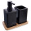 Badezimmer-Accessoire-Set, Schwarzer Dolomit, 3-teilig 1