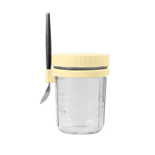 Airtight Glass Overnight Oats Jars with Lids & Spoons,