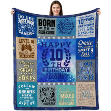 10-års fødselsdagstæppe 60x50 tommer flannelfleece