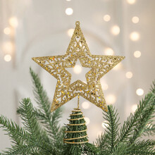 Lighted Iron Star Tree Topper 27x23cm