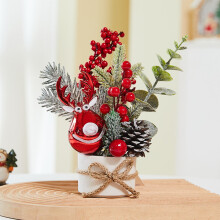 Mini Artificial Christmas Tree – Tabletop Potted Decor,