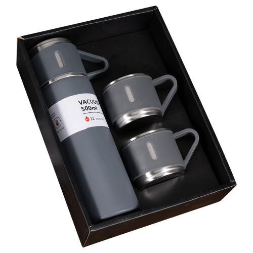 Termosset med 3 lock – 500 ml rostfritt stål
