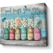 Toile artistique avec verset biblique inspirant 16x20