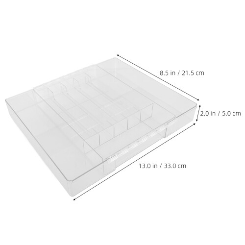 Bandeja de talheres em acrílico OUNONA 7,5 x 12,6 polegadas 1