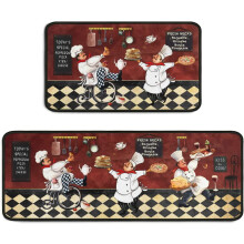 Σετ χαλάκια κουζίνας Vintage Fat Chef αντιολισθητικά 2 τεμάχια
