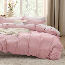 Pink dynebetræk – polyester mikrofiber, queen size