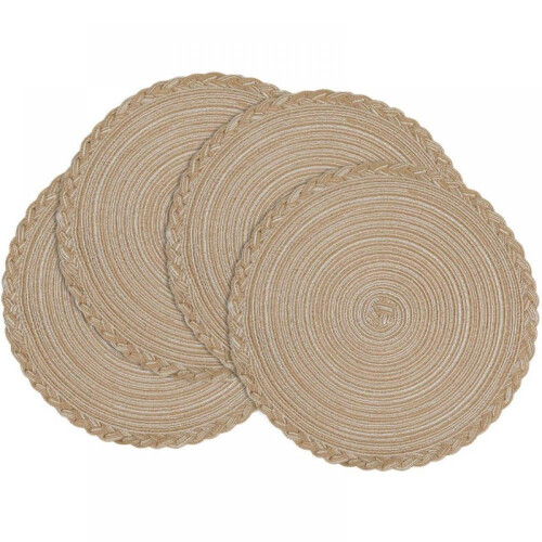 Runde, geflochtene Baumwoll-Platzsets, 4er-Set