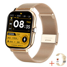 (Glod Steel) Okosóra Android és iOS telefonokhoz 1,83"-os érintőképernyős óra fitneszkövető IP68 vízálló egyedi tárcsás lépésszáml