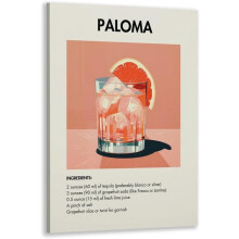 Vintage Paloma Cocktail Canvas Print12x18in