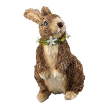 Figurine de lapin de Pâques en paille, 15 cm