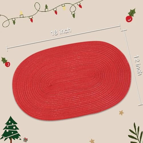Oval Braided Polyester Placemats Set of 6 1
