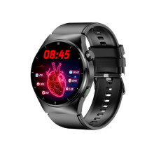 (Black2) Fitness Tracker Okosóra Férfiaknak, Fekete, Hívásfunkcióval, Pulzusmérővel, Vérnyomásmérővel, Szilikon Szíjjal