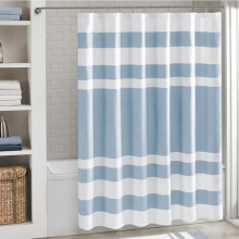 Cortina de ducha con textura de gofre, 72x72 pulgadas, color rosa pálido.