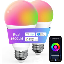 Smarta LED-lampor 1600lm RGBCW2700–6500K E26A21 2-pack